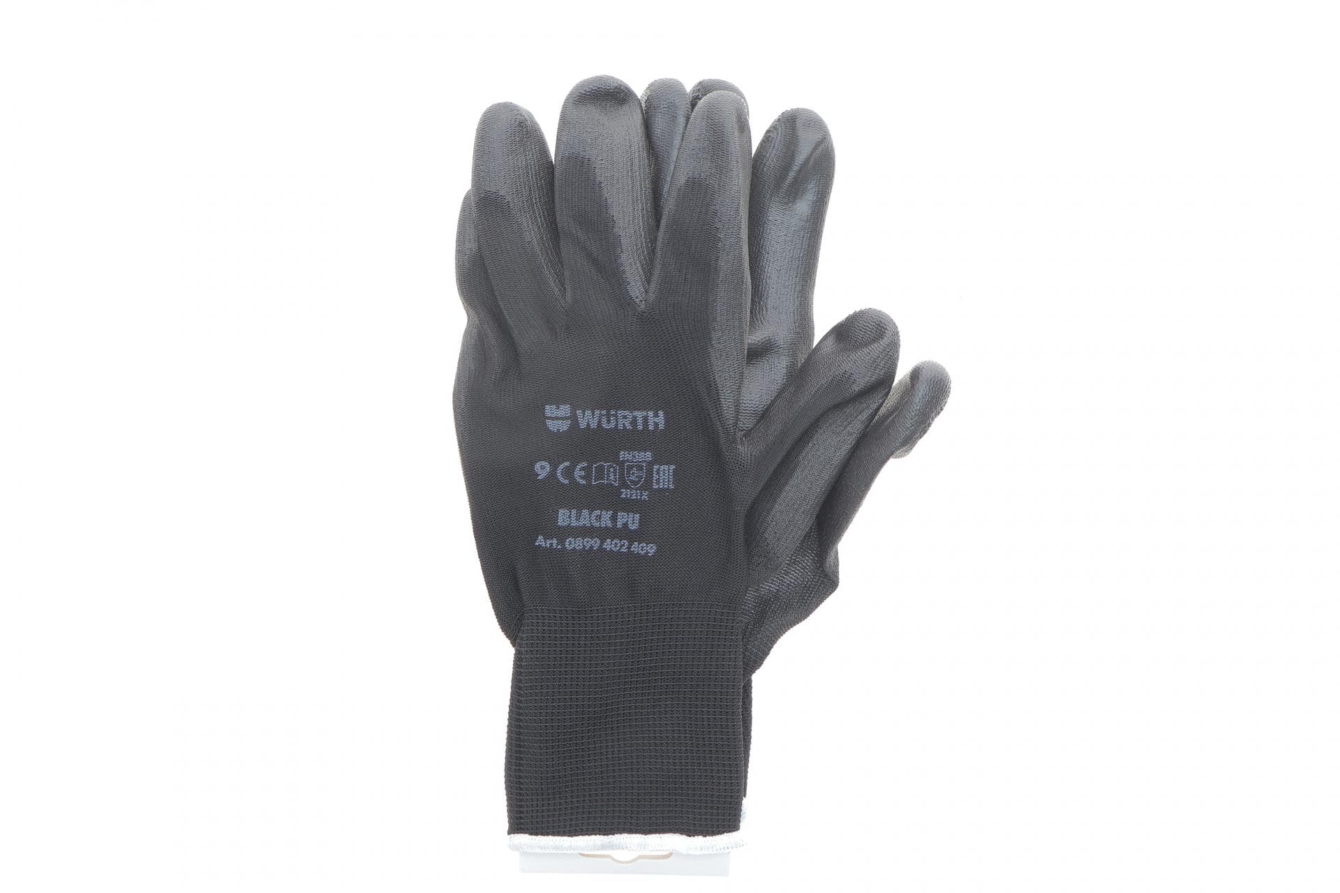 Рукавиці з поліуретановим покриттям (L) Black PU