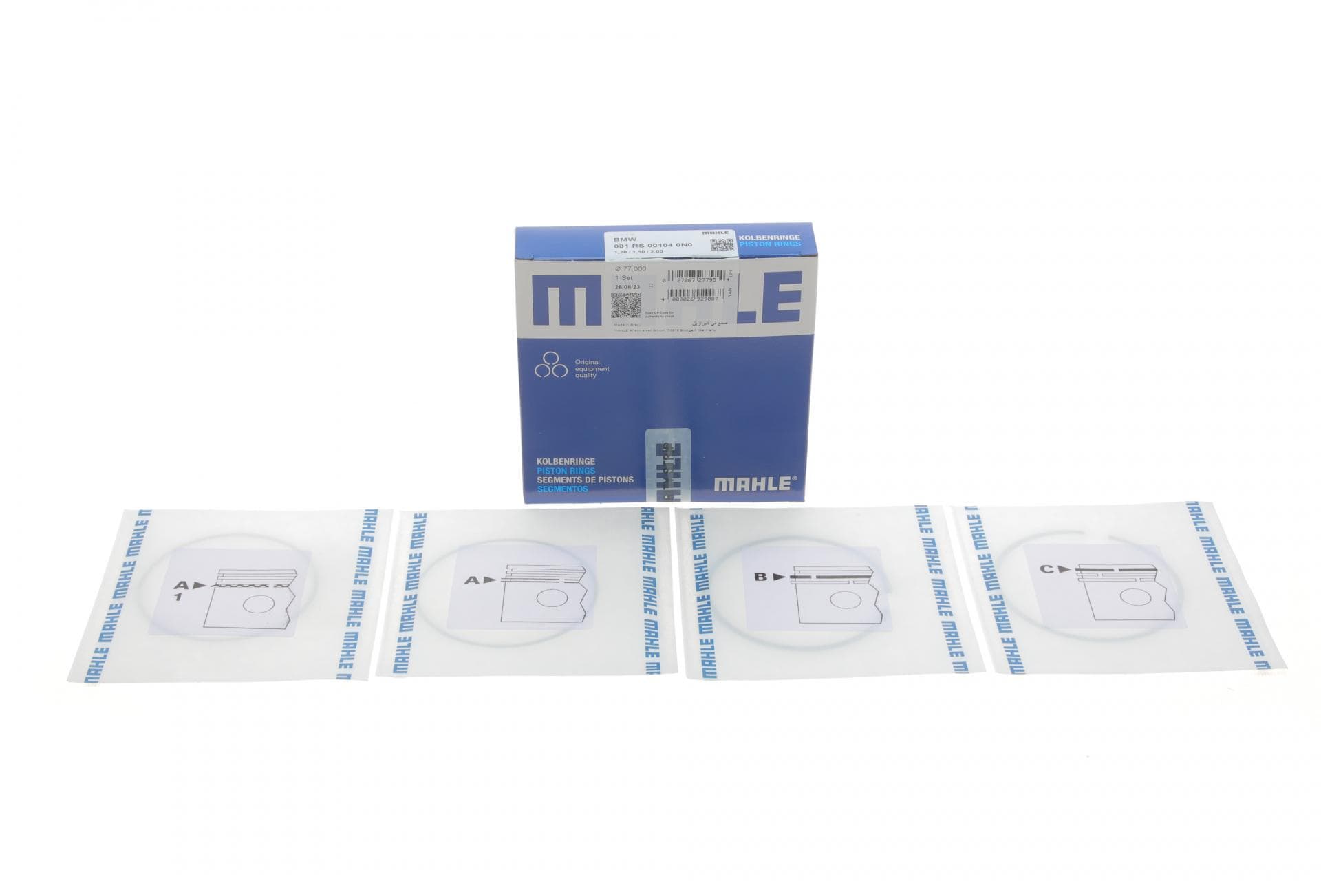 Кільця поршневі BMW 1 (F20/F21)/3 (F30/F80) 1.4-2.0i (N13) (77.00mm/STD) (1.2-1.5-2)