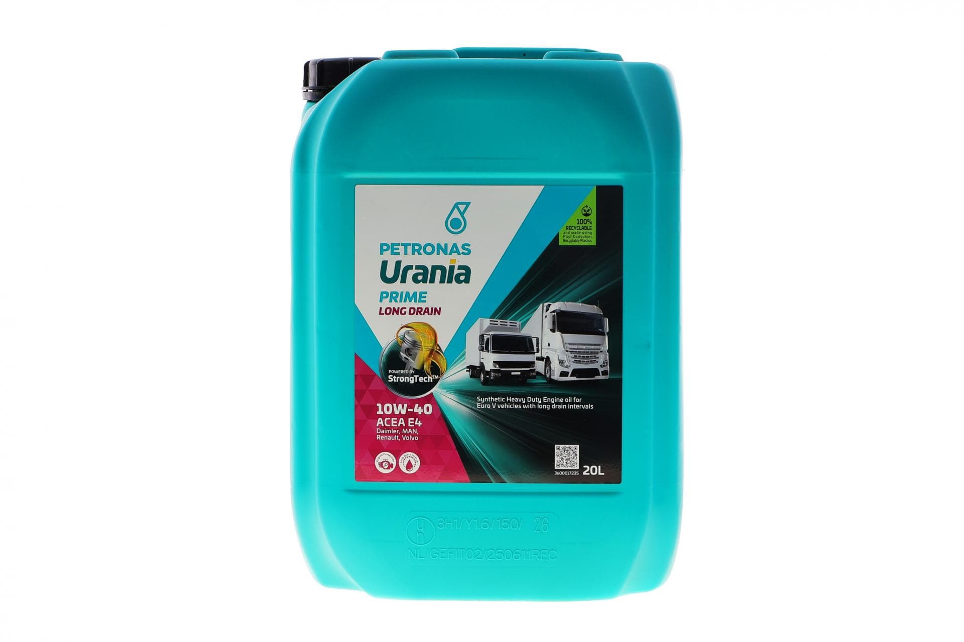 Олива 10W40 URANIA PRIME LONG DRAIN 10W40 (20L) (ACEA E4/E7/API CI-4) (MB 228.5/MAN M3277/Renault RLD-2)