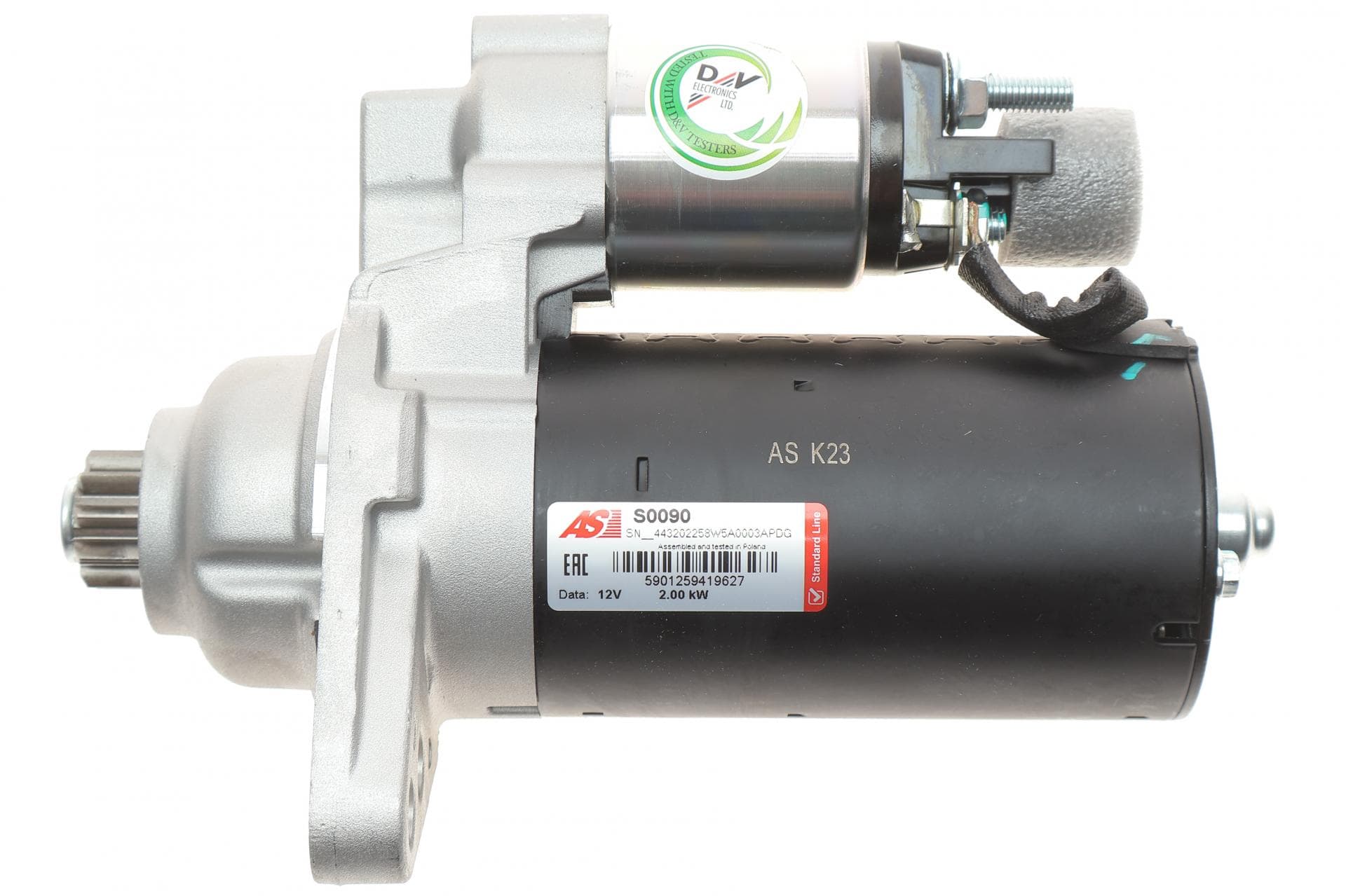 Стартер VW Caddy/T5 1.9TDI 03-/Skoda Fabia 1.4-1.9 D 03-10/Seat Altea 1.4-2.0 D 04- (2kw)  (z=10)