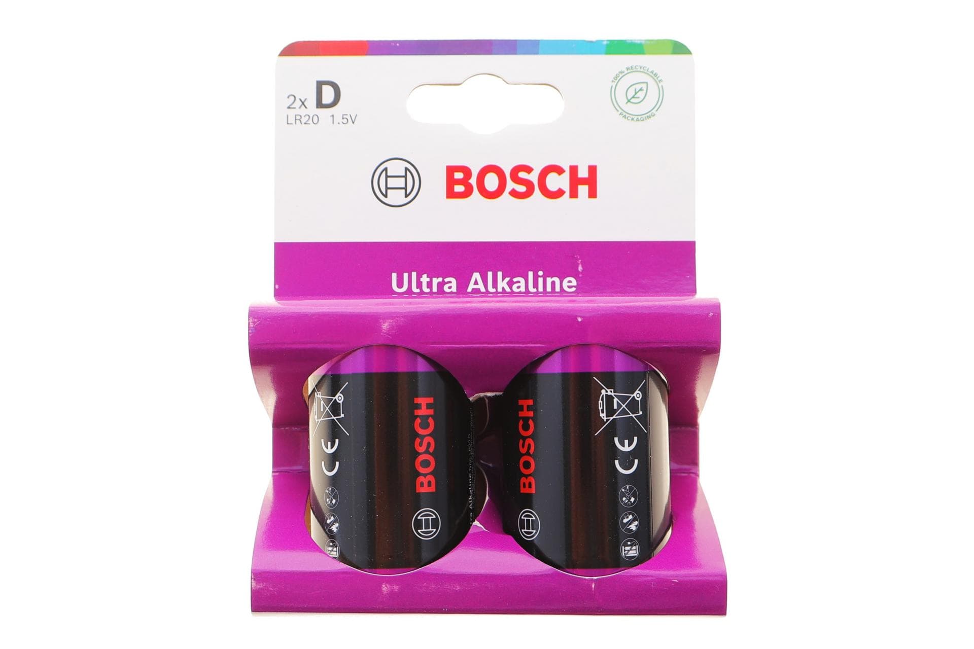 Батарейки Bosch Ultra Alkaline D (LR20) (1.5V) LR20UA2B/00 (к-кт 2шт)