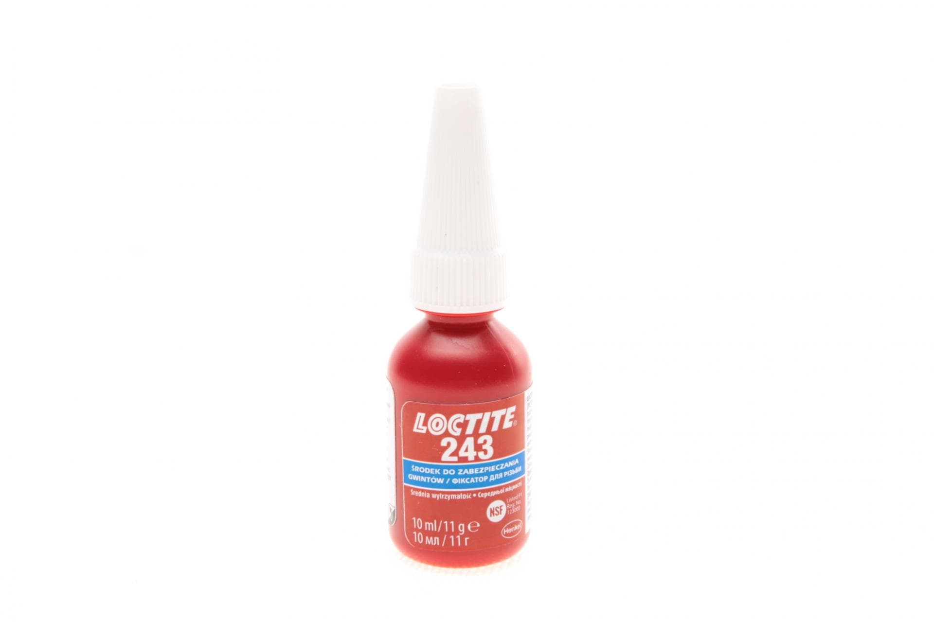Фіксатор різьби LOCTITE 243 (синій) 10 мл (середньої фіксації), макс. діаметр різьби М36