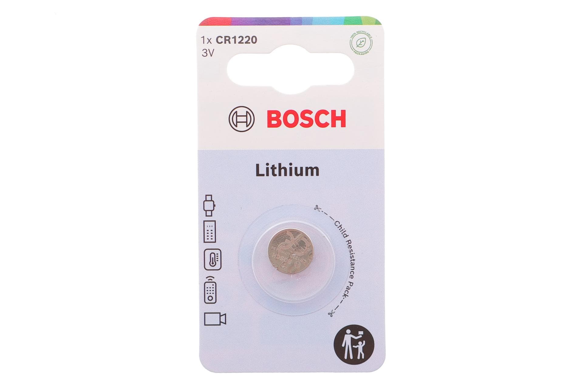 Батарейка Bosch Lithium CR1220 (3V/40 mAh) CR1220B1/00 1шт.