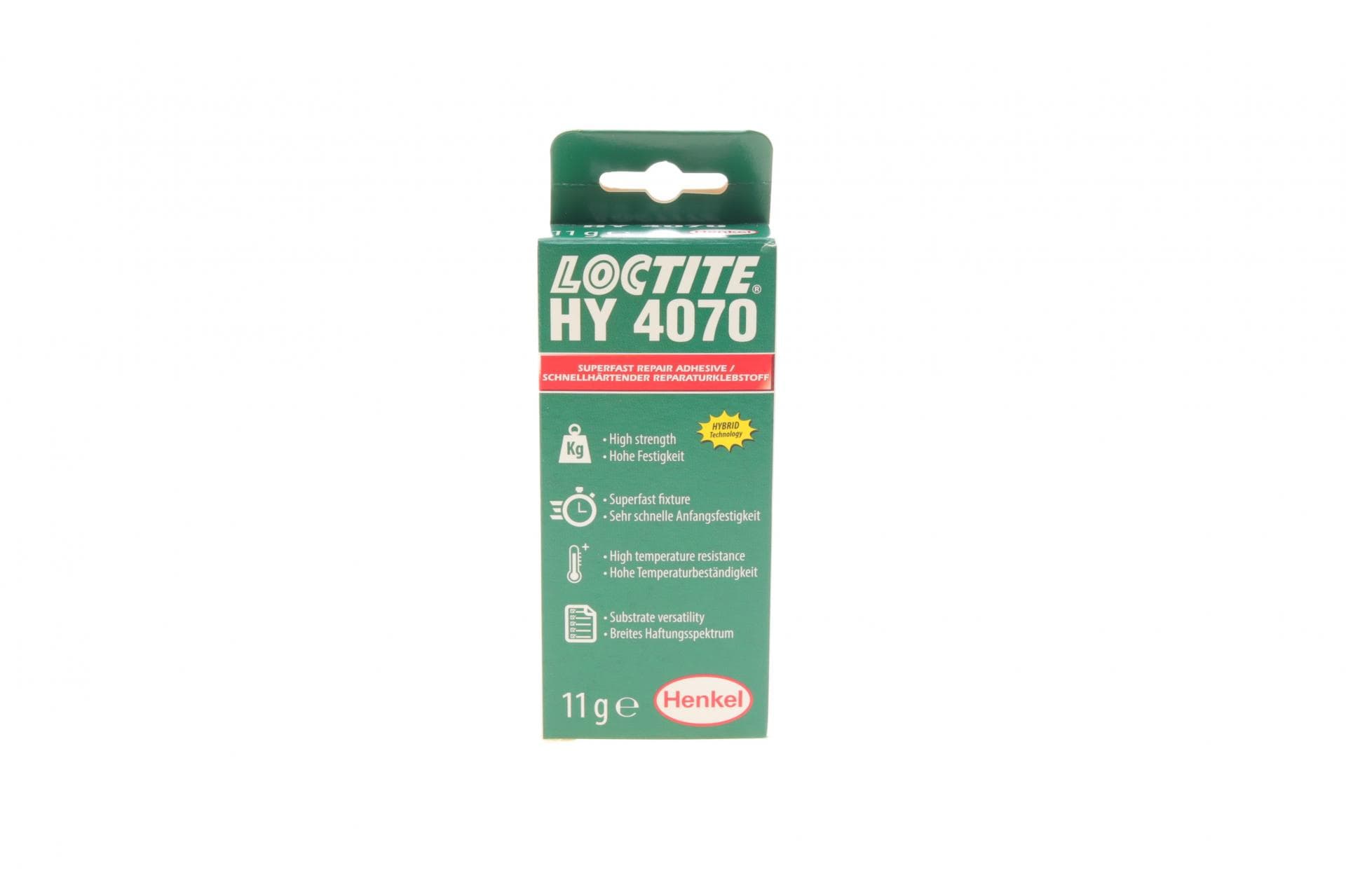 LOCTITE HY 4070, 11G Клей двохкомпонентний гібридний (10:1/висок. вязк./4 насадки)