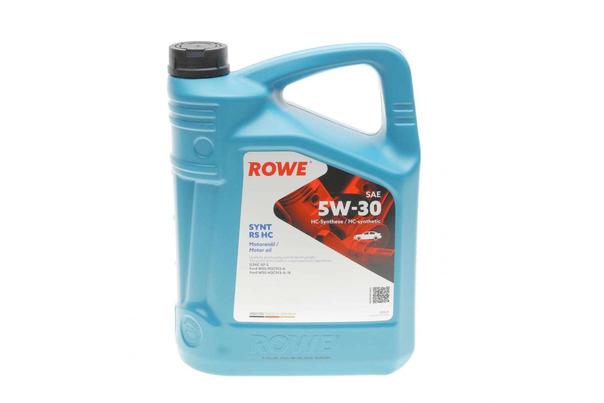 Олива 5W30 HIGHTEC SYNT RS HC (5L) (ILSAC GF-2/WSS-M2C912-A/WSS-M2C913-A/-B)