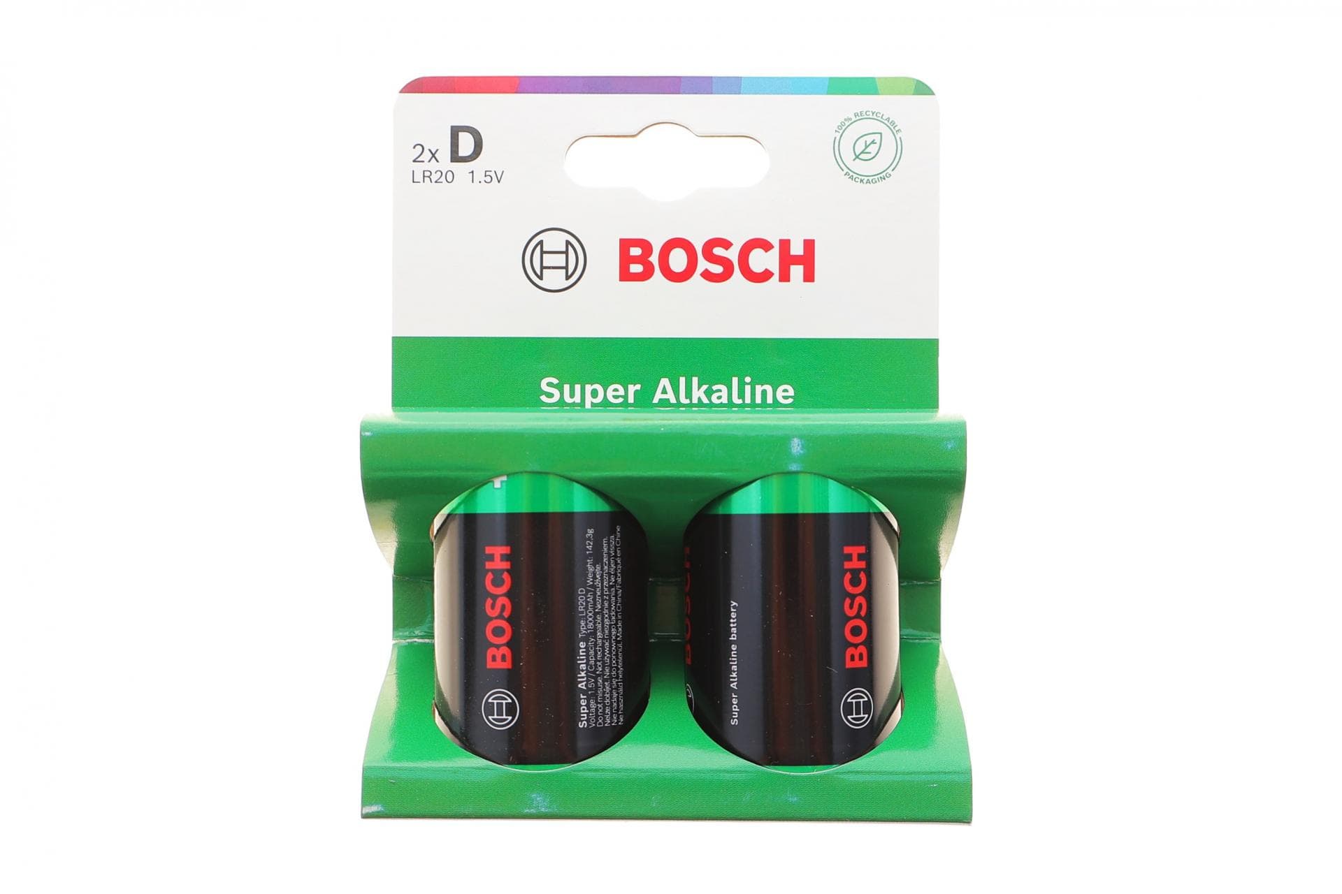 Батарейки Bosch Super Alkaline D (LR20) (1.5V) LR20SA2B/00 (к-кт 2шт)