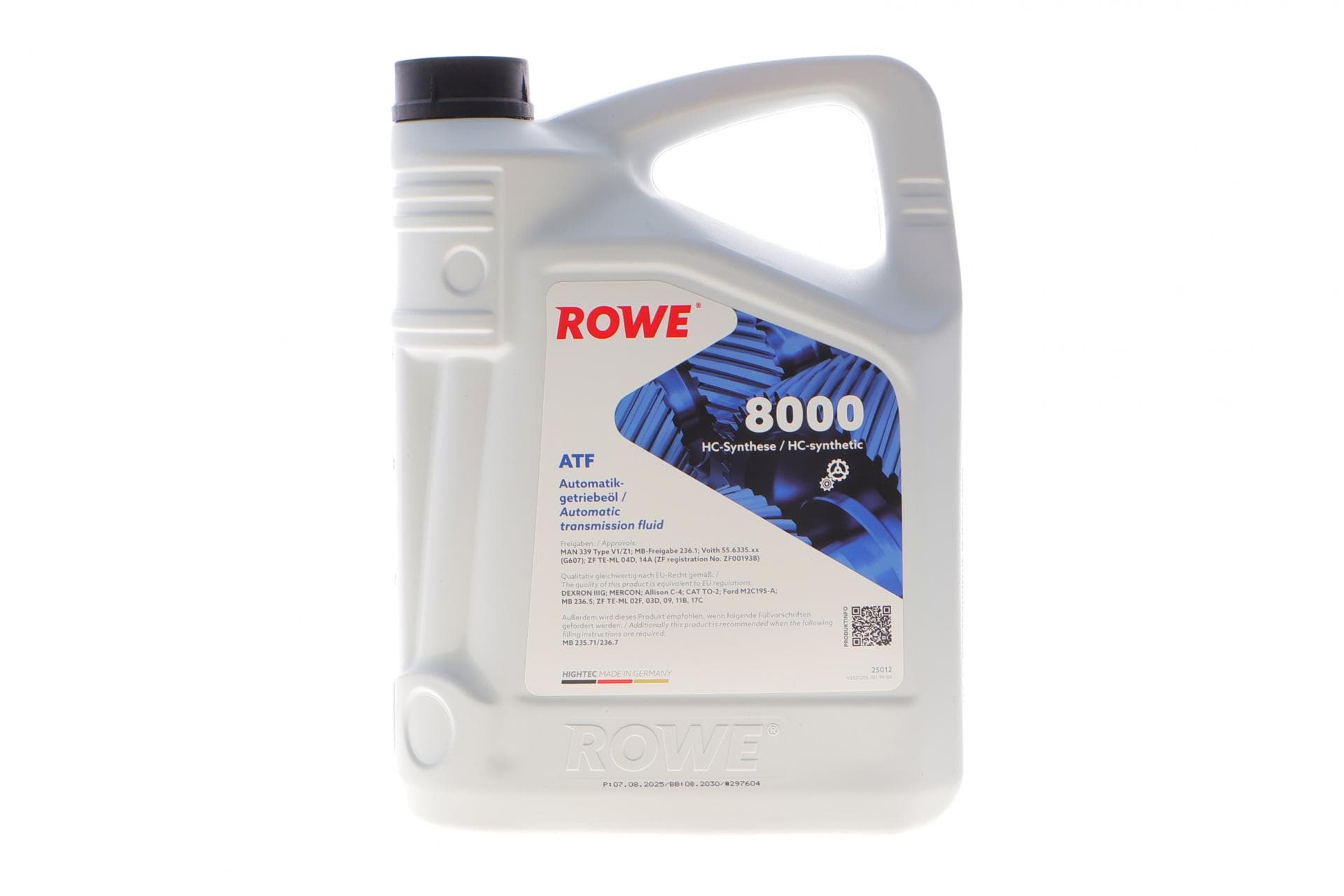 Олива HIGHTEC ATF 8000 (5L) (MB 235.71/236.7/MB 236.5/MB 236.1/DEXRON IIIG/ Ford M2C195-A) (червоний)