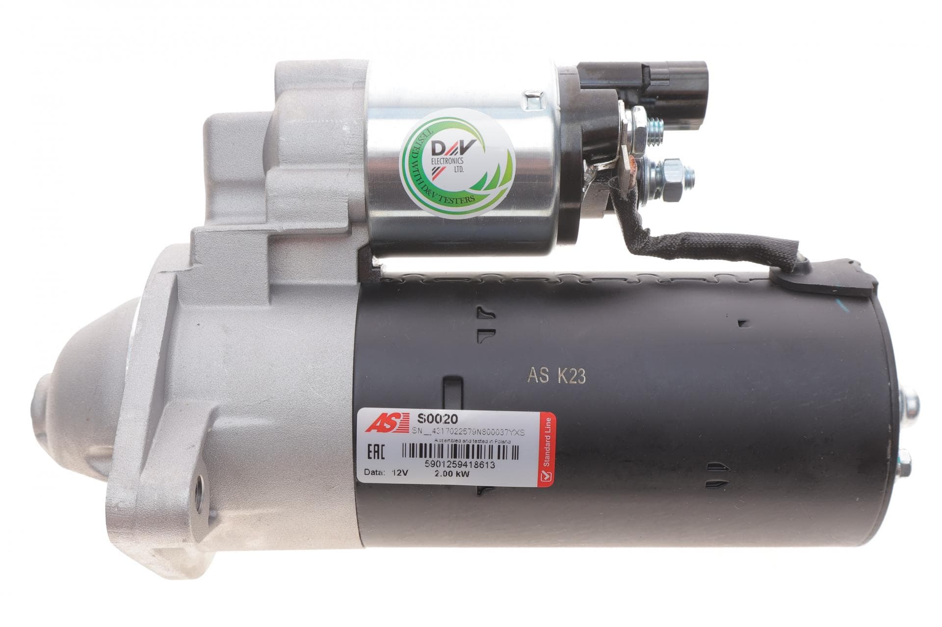 Стартер Toyota Avensis 2.0 D 97-03 (12V/2.0kw) (z=9)