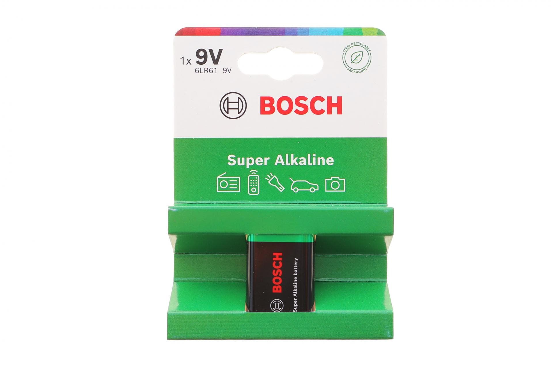 Батарейка Bosch Super Alkaline 9V (6LR61) 1 шт. (крона) 6LR61SA1B/00