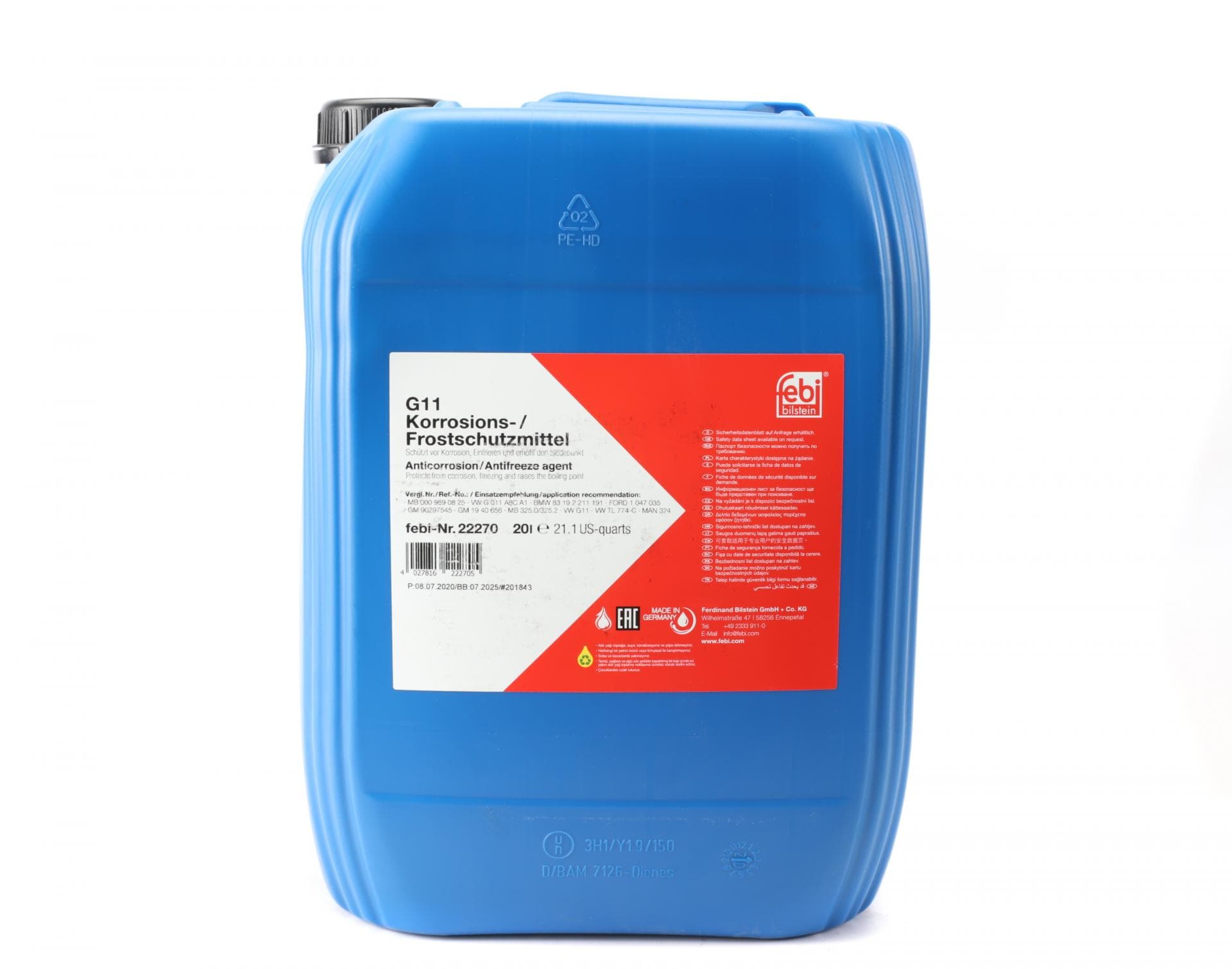 Антифриз (синій) G11 (20L) (MB325.0/325.2) (Концентрат)