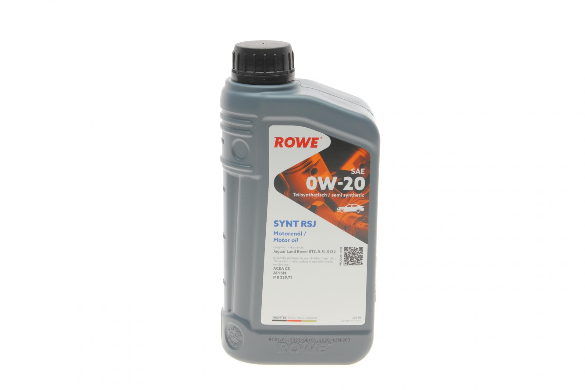 Олива 0W20 HIGHTEC SYNT RSJ (1L) (Jaguar/Land Rover-STJLR.51.5122/MB 229.71) (ACEA C5) (API SN)