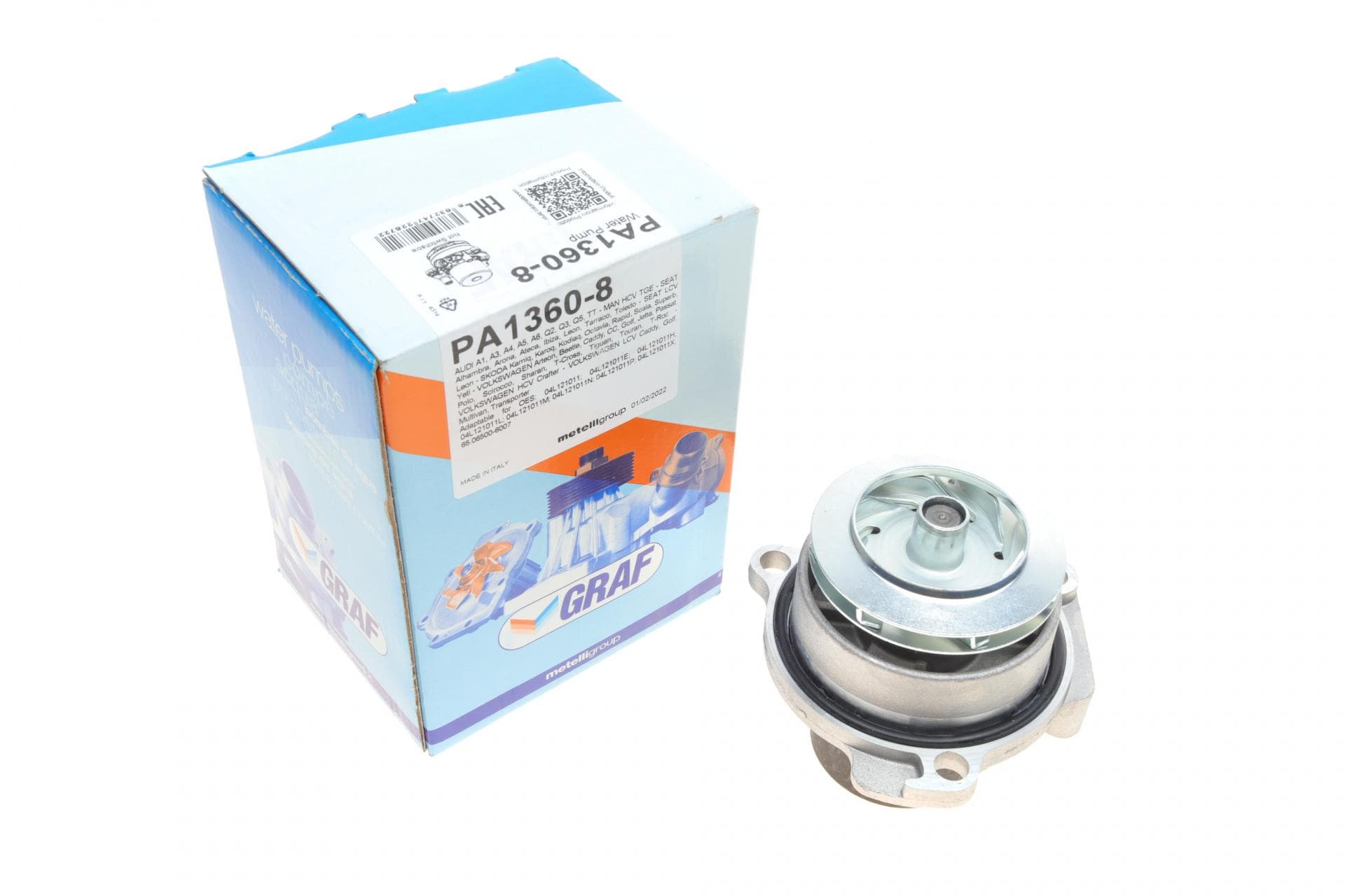 Помпа води Audi/Seat/Skoda/VW Crafter/Caddy/T6/Passat/Golf 1.6/2.0TDI 13- (R/B 4PT)(7 лоп)(без датч)