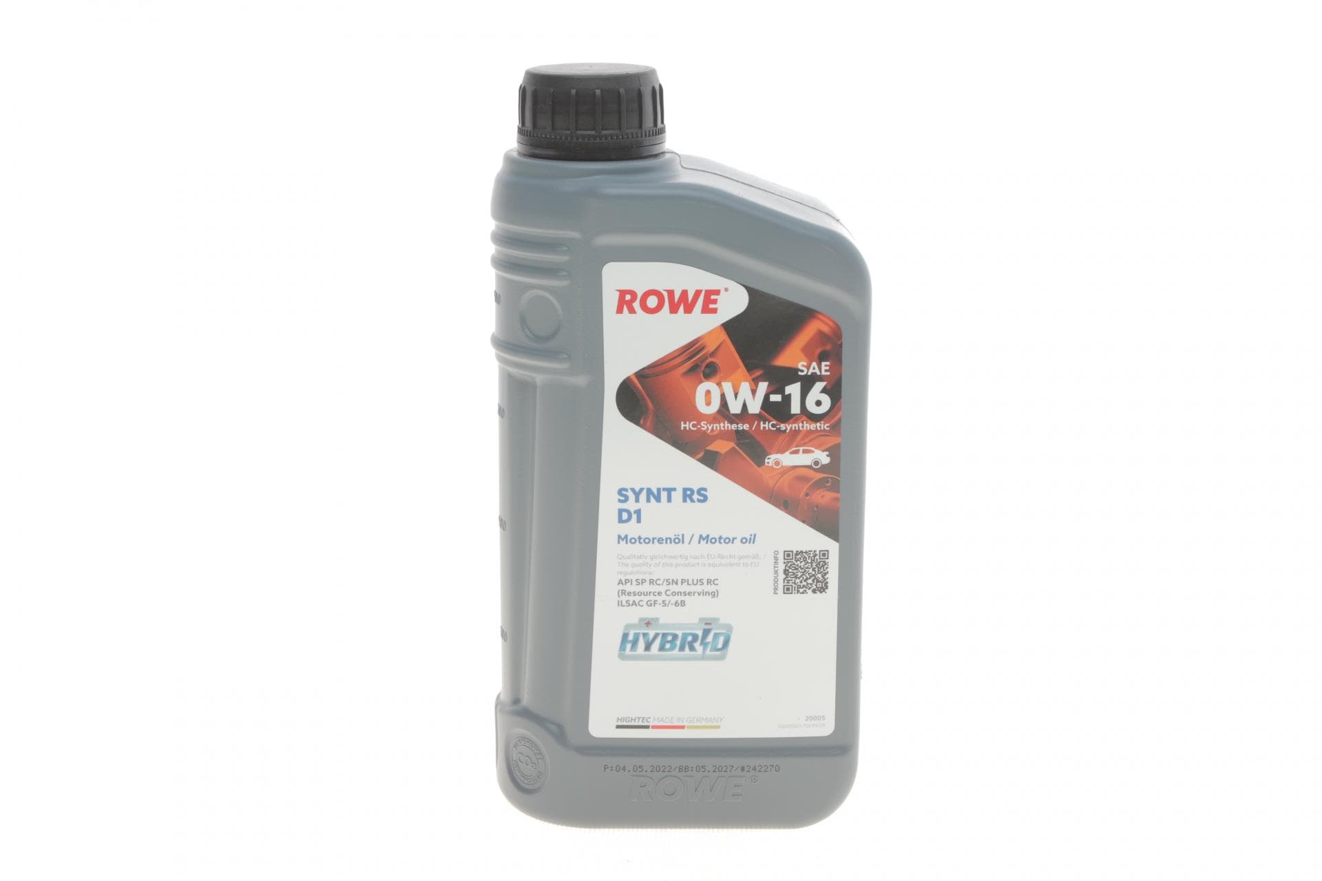 Олива 0W16 8100 HIGHTEC SYNT RS D1 (1L) API SP RC/SN PLUS RC(Resource Conserving) ILSAC GF-5/-6B