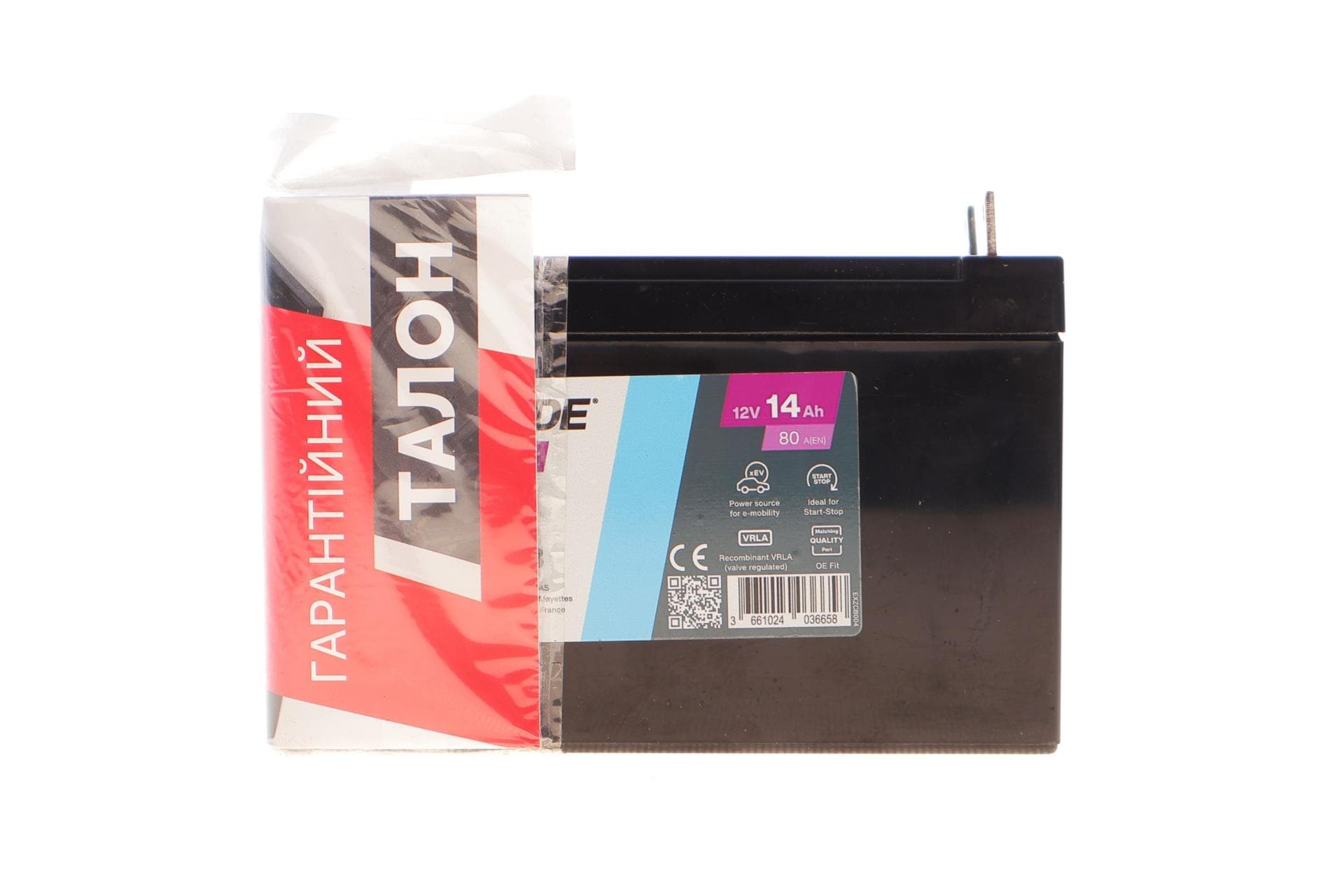 Акумуляторна батарея 14Ah/80A (150x100x100/+L/B0) (Start-Stop AGM/допоміжний)