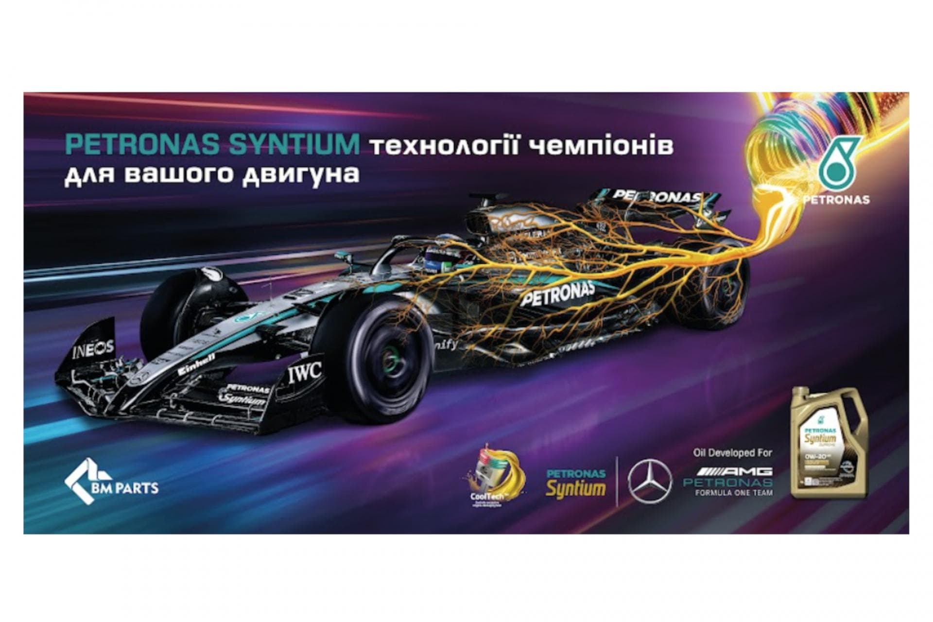 Банер Petronas Syntium + Mercedes (2000x1000мм)