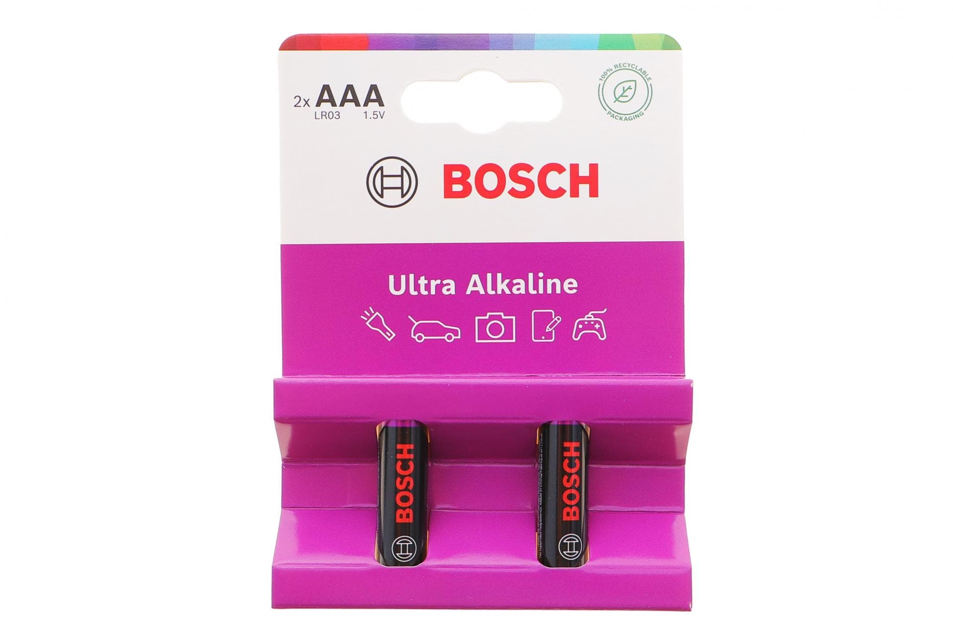 Батарейки Bosch Ultra Alkaline AAA (LR03) (1.5V) LR03UA2B/00 (к-кт 2 шт)