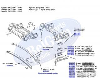 Подушка ресори (передня/нижня) MB Sprinter 96- (пластик) (R)