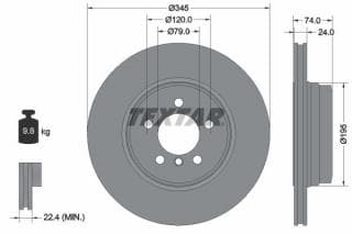 Диск гальмівний (задній) BMW 7 (E65/E66/E67) 03-08 (345x24) PRO+