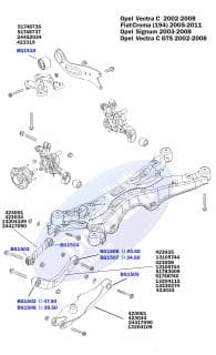 Сайлентблок важеля (заднього/знизу/всередині) Opel Vectra C 02- (d=12) (поперечного) (не постачатиметься)