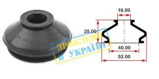 Пильник опори кульової рульового наконечника (універсальний) (40х16x25)