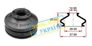 Пильник опори кульової рульового наконечника (універсальний) (28х12x20)