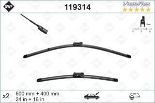 Щітки склоочисника (600/400мм) Skoda Fabia14-