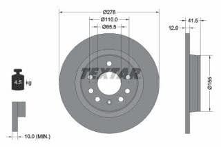 Диск гальмівний (задній) Opel Signum/Vectra C 02-09 (278х12) PRO
