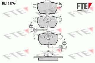 Колодки гальмівні (передні) Audi A4/A6/VW Passat 95-