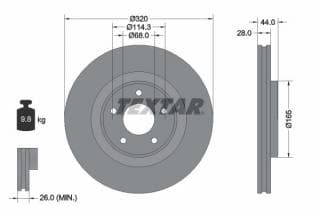 Диск гальмівний (передній) Nissan X-Trail/Renault Koleos 14- (320x28) PRO