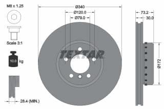 Диск гальмівний (передній) BMW 1 (F20/F21)/ 3 (F30/F31)/ 4 (F36) 11- (340x30) PRO+