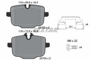 Колодки гальмівні (задні) BMW 5 (F10/F11/F18)/6 (F12/F13) 09- (TRW) EPAD (знятий з пр-ва)