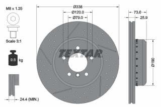 Диск гальмівний (передній) BMW 1 (E82,E87)/ 3 (E90,E91) Perf 03-13 (338x25.9) PRO+