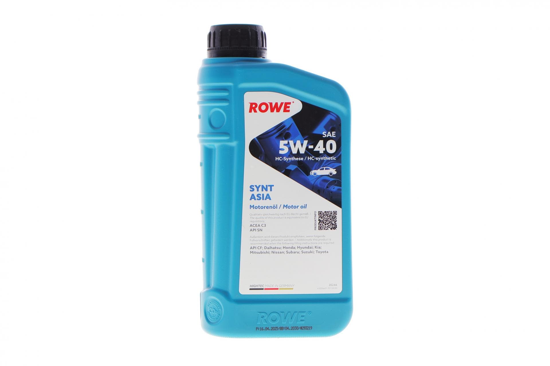 Олива 5W40 HIGHTEC SYNT ASIA (1L) (ACEA C3) (API SN/CF)