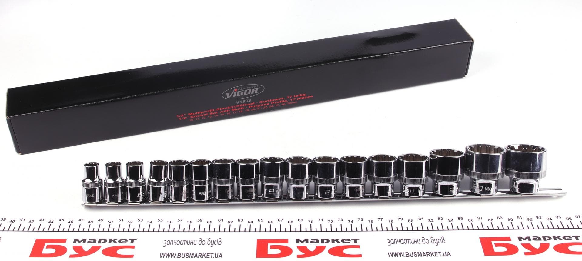 Набір головок SPLINE 1/2" 10-32 мм 17 од. (мультипрофіль, хромовані)